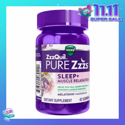 ZZZQUIL Pure Zzz's Sleep + Muscle Relaxation With Melatonin & Magnesium Gummy (To Helps Fall Asleep Naturally & Supports Muscle Function) 42s