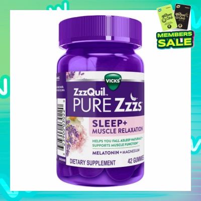ZZZQUIL Pure Zzz's Sleep + Muscle Relaxation With Melatonin & Magnesium Gummy (To Helps Fall Asleep Naturally & Supports Muscle Function) 42s