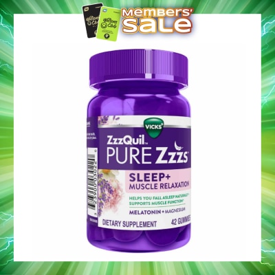 ZZZQUIL - Pure Zzz's Sleep + Muscle Relaxation With Melatonin & Magnesium Gummy (To Helps Fall Asleep Naturally & Supports Muscle Function) 42s (Expiry: Oct`2026)