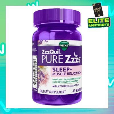 ZZZQUIL Pure Zzz's Sleep + Muscle Relaxation With Melatonin & Magnesium Gummy (To Helps Fall Asleep Naturally & Supports Muscle Function) 42s