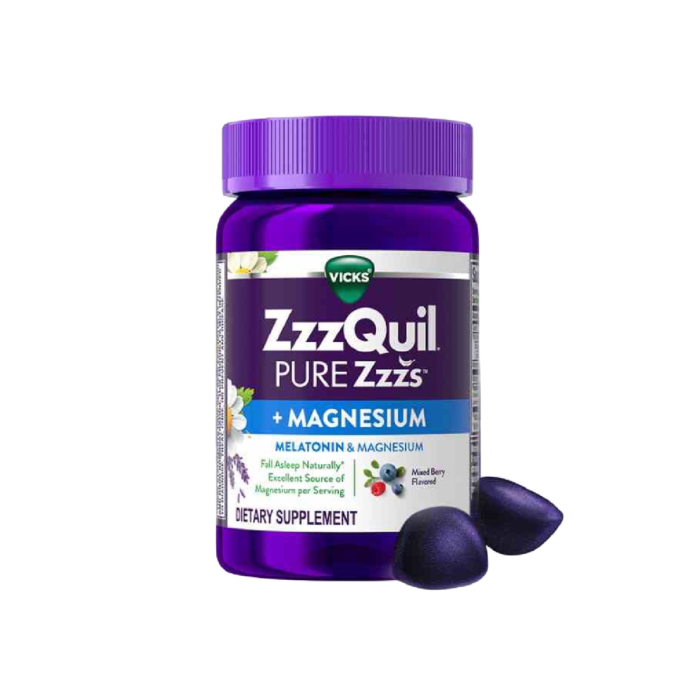 Pure Zzz's Sleep + Muscle Relaxation With Melatonin & Magnesium Gummy (To Helps Fall Asleep Naturally & Supports Muscle Function) 42s image