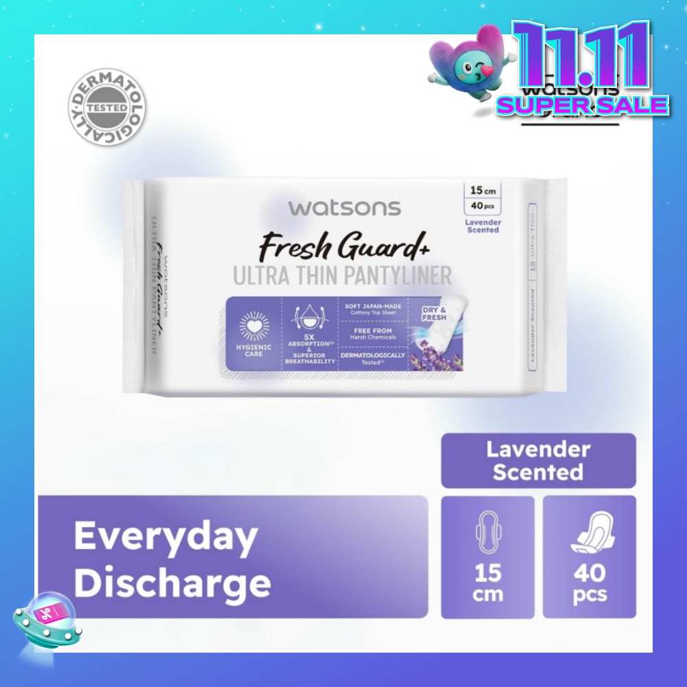Fresh Guard+ Ultra Thin Pantyliner Lavender 15cm 40s