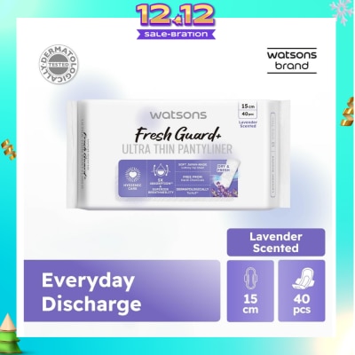 WATSONS Fresh Guard+ Ultra Thin Pantyliner Lavender 15cm 40s