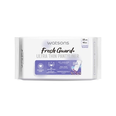 WATSONS Fresh Guard+ Ultra Thin Pantyliner Lavender 15cm 40s