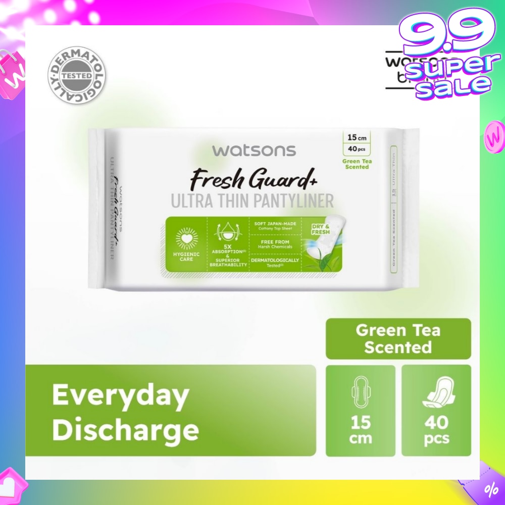 Fresh Guard+ Ultra Thin Pantyliner Green Tea 15cm 40s