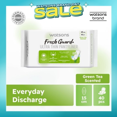 WATSONS - Fresh Guard+ Ultra Thin Pantyliner Green Tea 15cm 40s