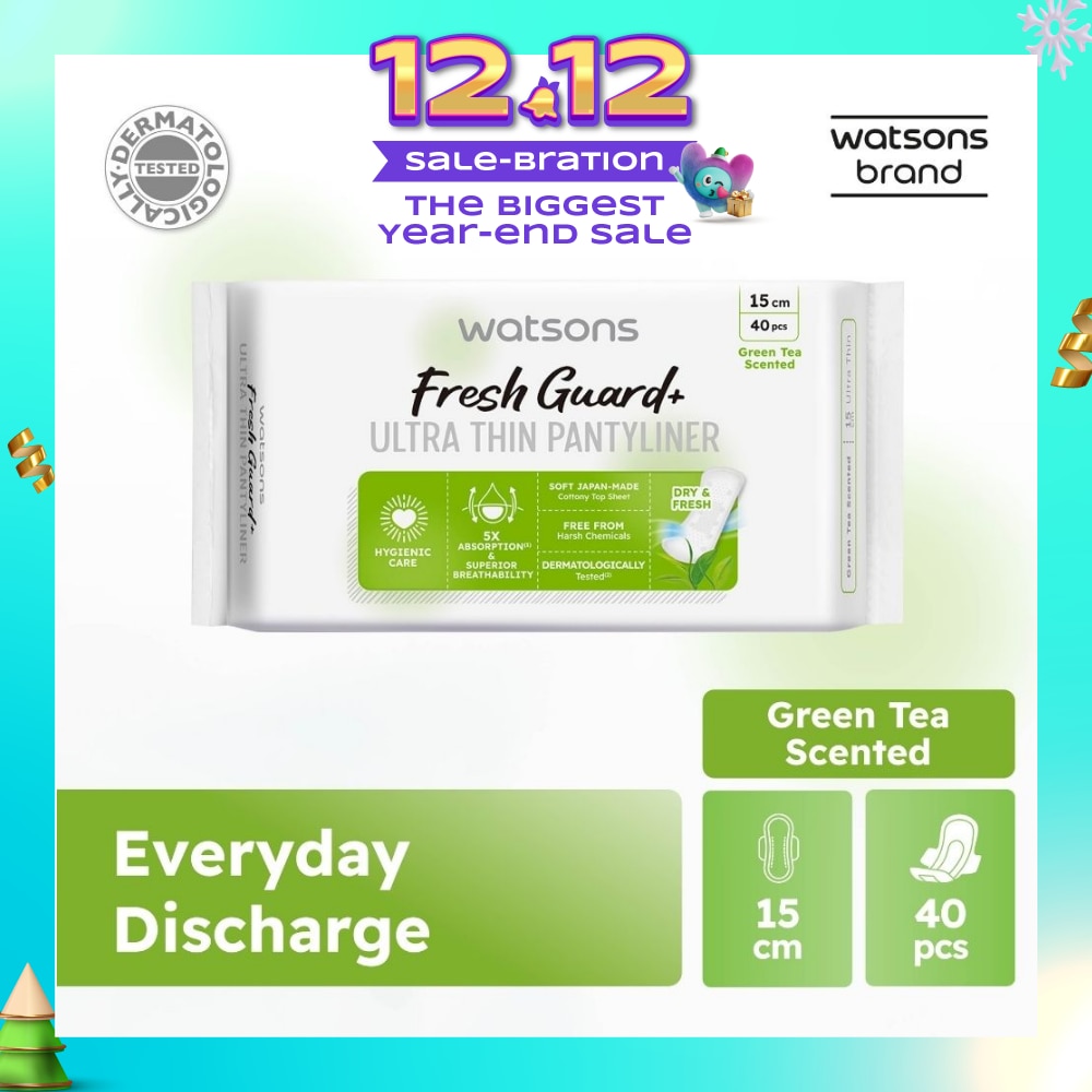 Fresh Guard+ Ultra Thin Pantyliner Green Tea 15cm 40s