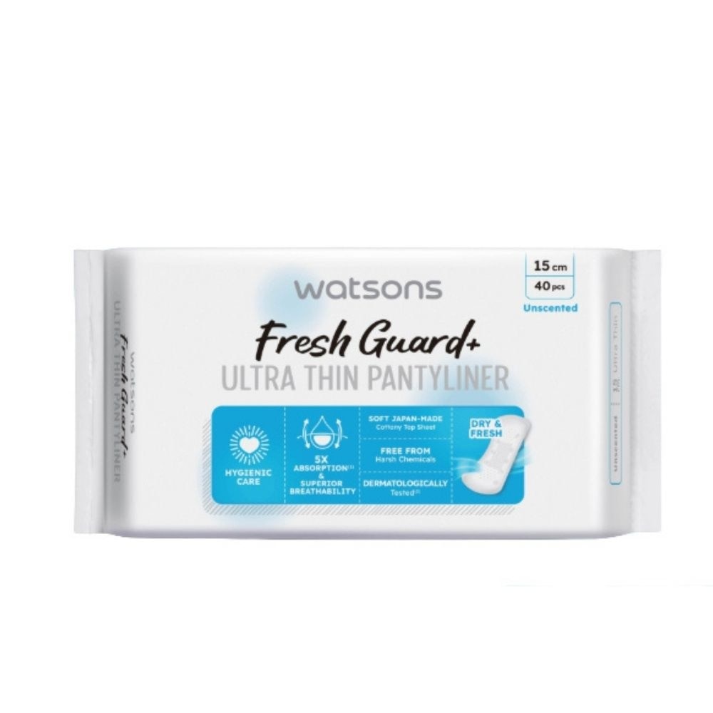 Fresh Guard+ Ultra Thin Pantyliner Unscented 15cm 40s