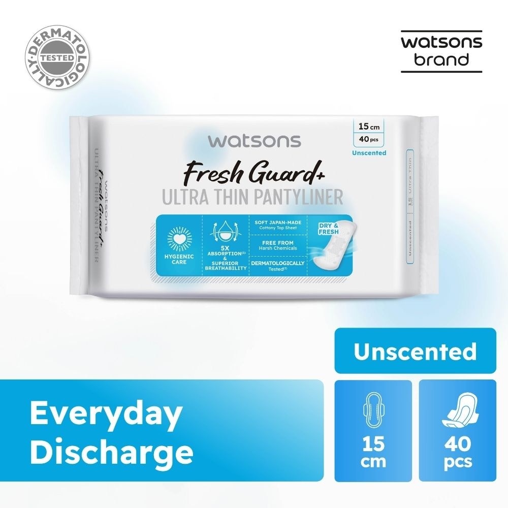 Fresh Guard+ Ultra Thin Pantyliner Unscented 15cm 40s