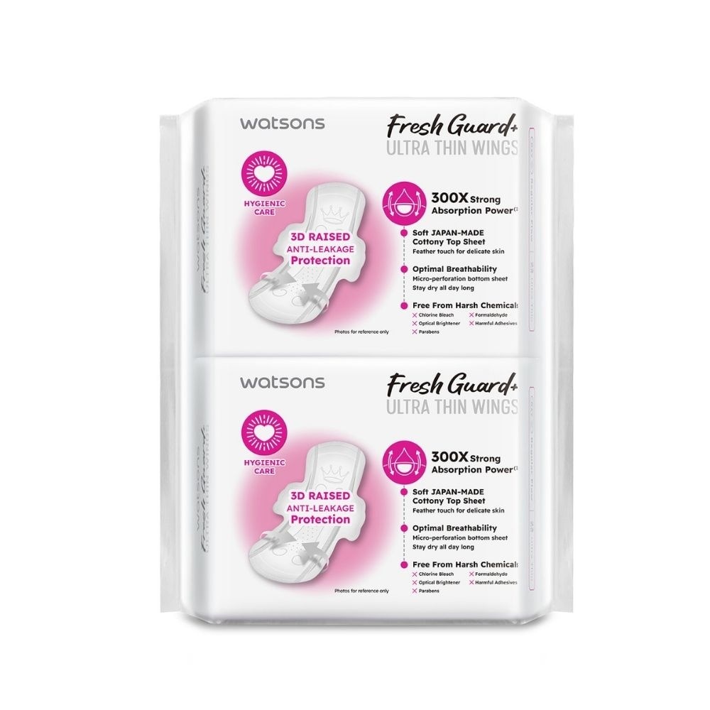 Fresh Guard+ Ultra Thin Wings Regular Flow Sanitary Pad 23cm Value Pack 16s x 2
