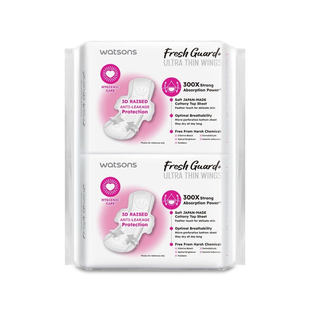 Fresh Guard+ Ultra Thin Wings Regular Flow Sanitary Pad 23cm Value Pack 16s x 2