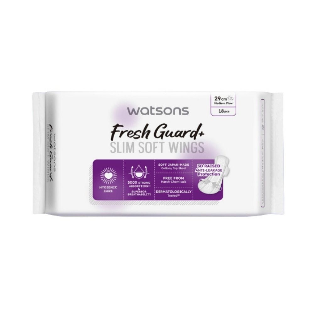 Fresh Guard+ Slim Soft Wings Medium Flow Sanitary Pad 29cm 18s