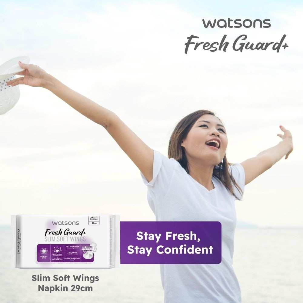 Fresh Guard+ Slim Soft Wings Medium Flow Sanitary Pad 29cm 18s