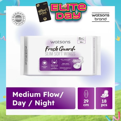 WATSONS - Fresh Guard+ Slim Soft Wings Medium Flow Sanitary Pad 29cm 18s