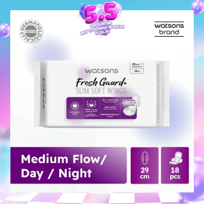WATSONS - Fresh Guard+ Slim Soft Wings Medium Flow Sanitary Pad 29cm 18s