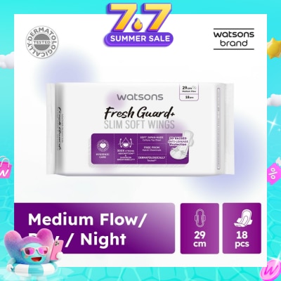 WATSONS - Fresh Guard+ Slim Soft Wings Medium Flow Sanitary Pad 29cm 18s