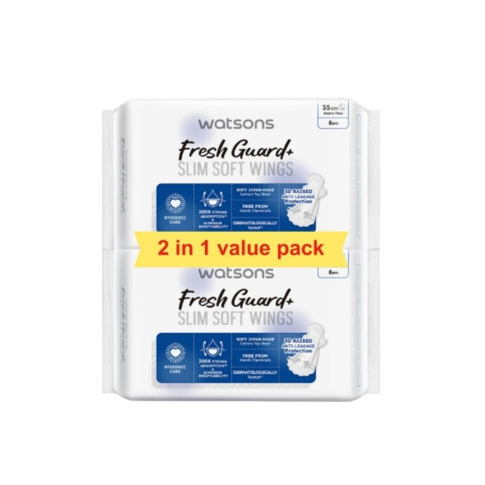 Fresh Guard+ Slim Soft Wings Heavy Flow Sanitary Pad 35cm Value Pack 8s x 2