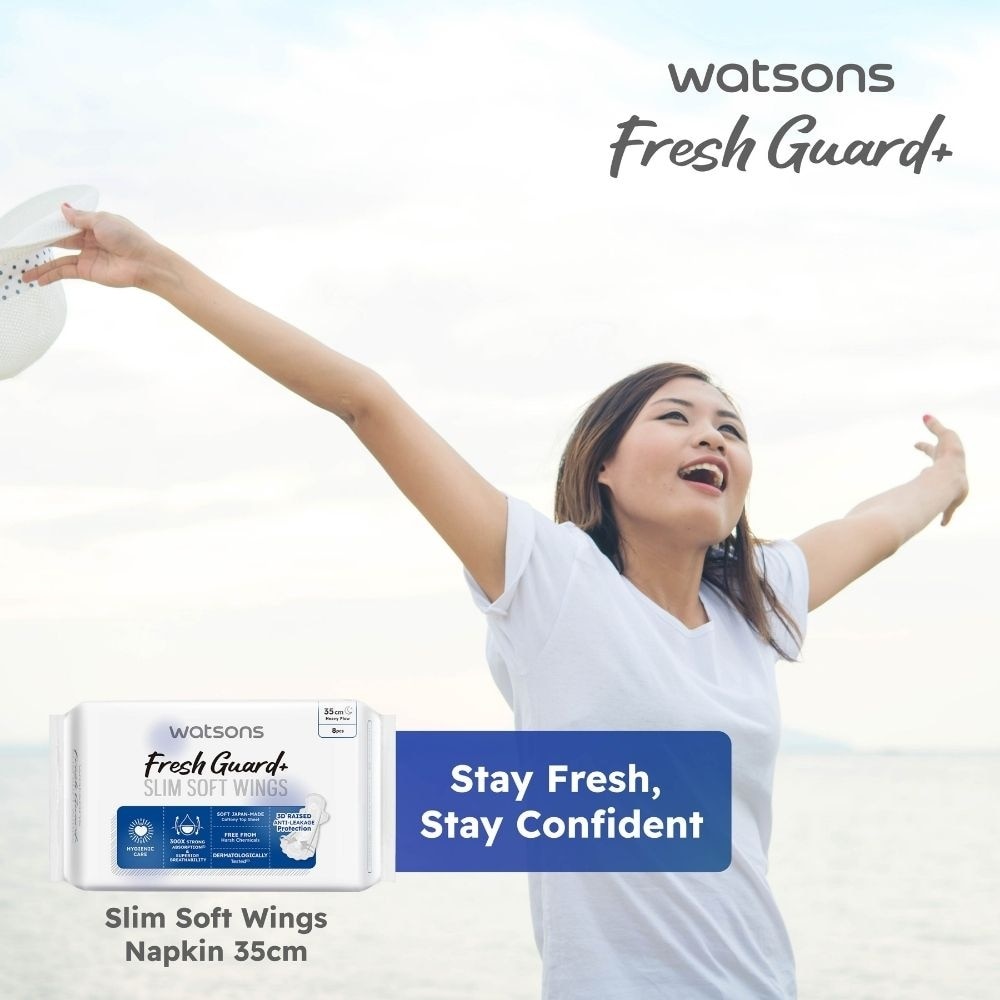 Fresh Guard+ Slim Soft Wings Heavy Flow Sanitary Pad 35cm Value Pack 8s x 2