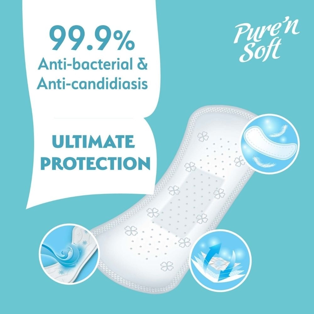 Pure Cotton Ultra Thin Pantyliner 15cm (Anti-Bacterial, Anti-Candidiasis & Dermatologically Tested) 40s