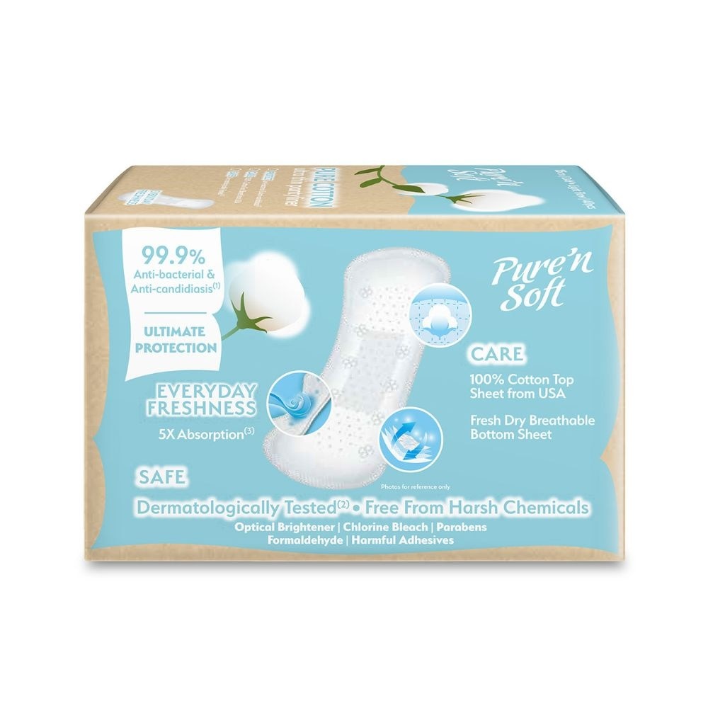 Pure Cotton Ultra Thin Pantyliner 15cm (Anti-Bacterial, Anti-Candidiasis & Dermatologically Tested) 40s