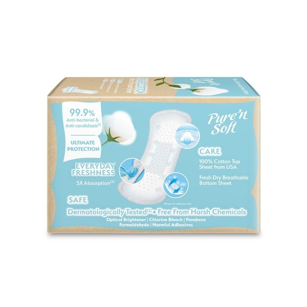 Pure Cotton Ultra Thin Pantyliner 15cm (Anti-Bacterial, Anti-Candidiasis & Dermatologically Tested) 40s