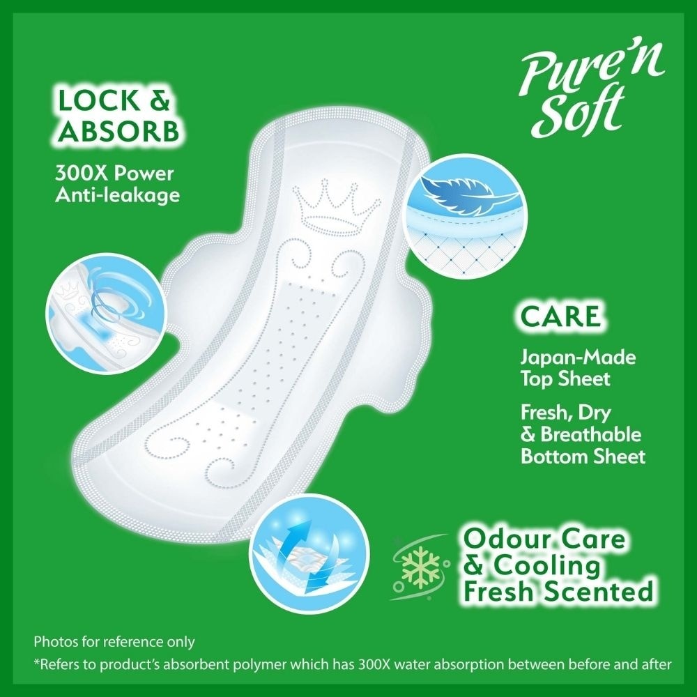 Herbal V-Gentle Ultra Thin Wings Sanitary Pad 23cm (Odour Care & Cooling Fresh Scented) 24s