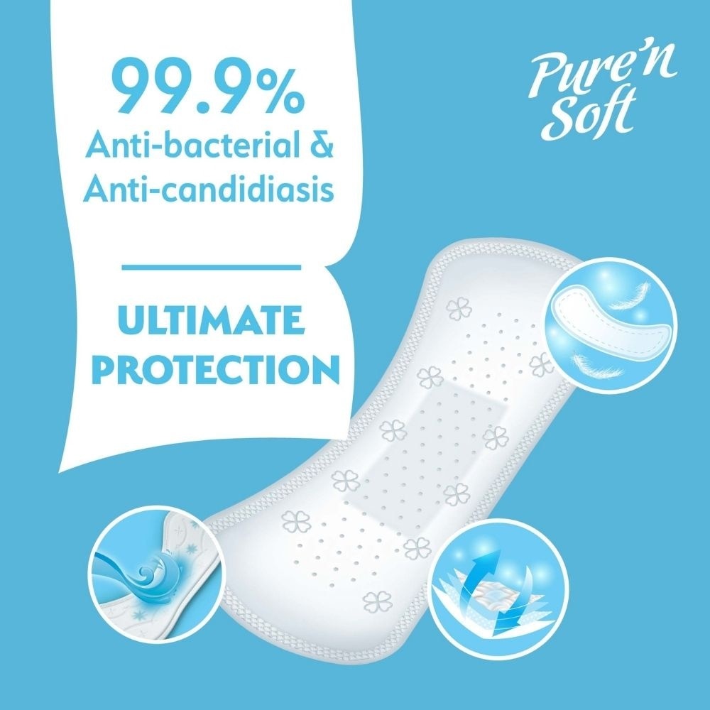 Comfort V-Gentle Ultra Thin Pantyliner Unscented 15cm (Anti-Bacterial, Anti-Candidiasis & Dermatologically Tested) 40s