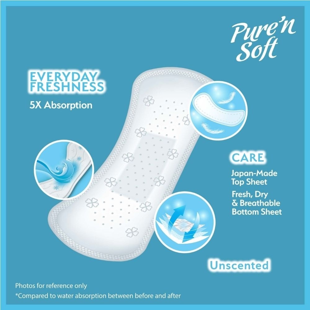 Comfort V-Gentle Ultra Thin Pantyliner Unscented 15cm (Anti-Bacterial, Anti-Candidiasis & Dermatologically Tested) 40s