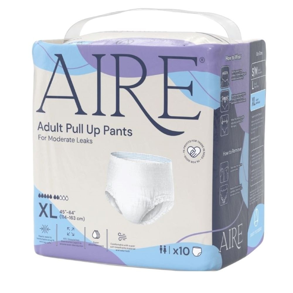 Adult Pull Up Pants XL (Super Cottony Soft, Extra Absorbent, Leak Free & Rash Free) 10s