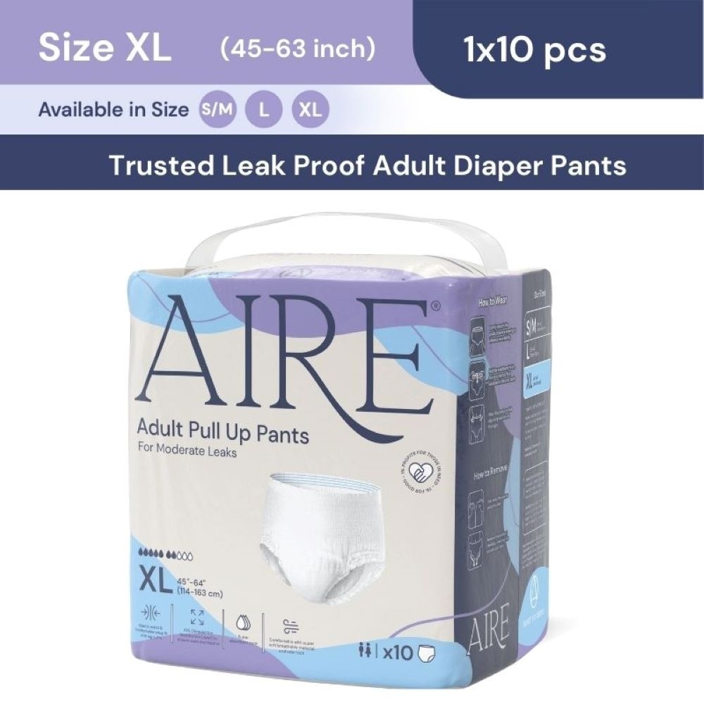 Adult Pull Up Pants XL (Super Cottony Soft, Extra Absorbent, Leak Free & Rash Free) 10s