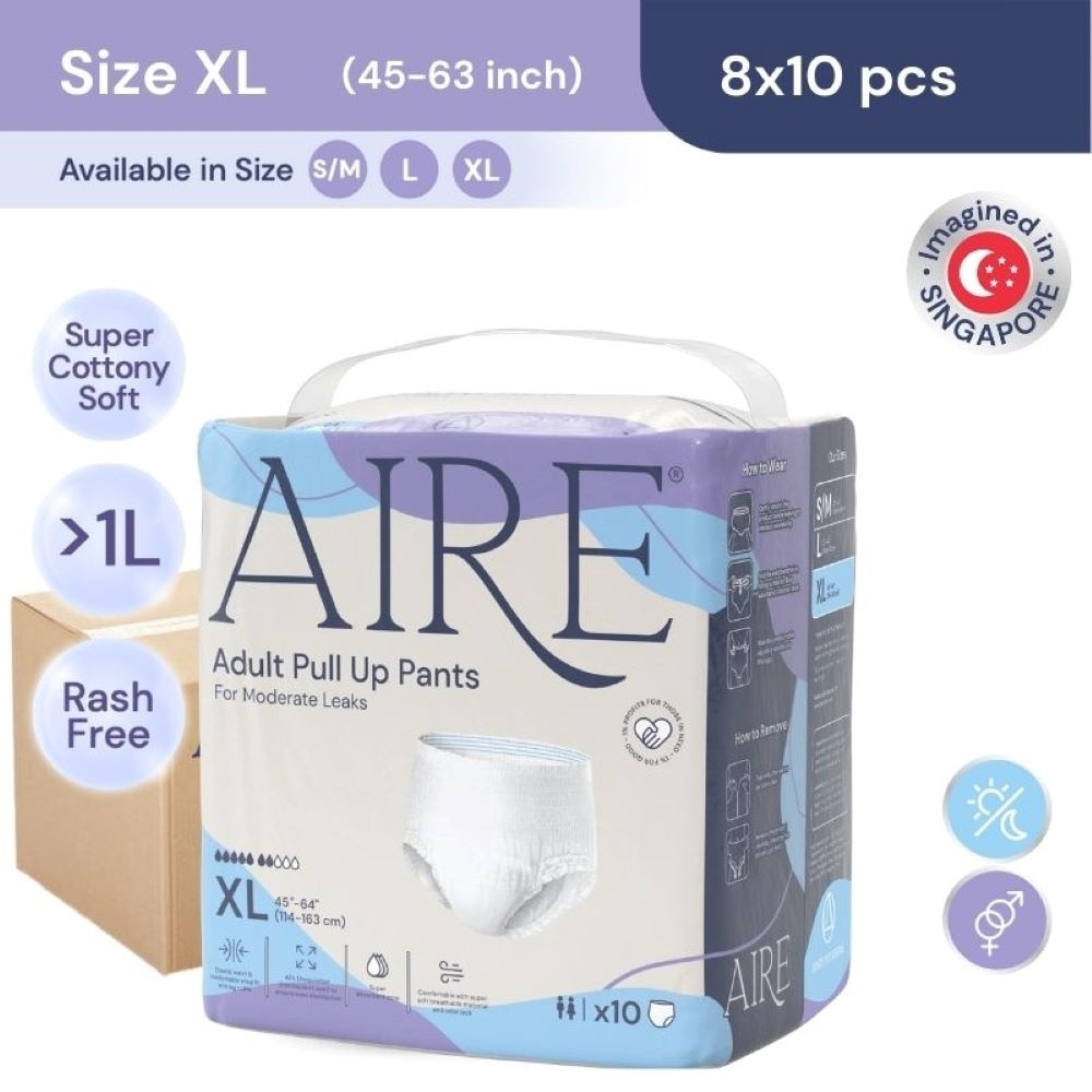 Adult Pull Up Pants XL (Super Cottony Soft, Extra Absorbent, Leak Free & Rash Free) 8 x 10s (Per Carton)