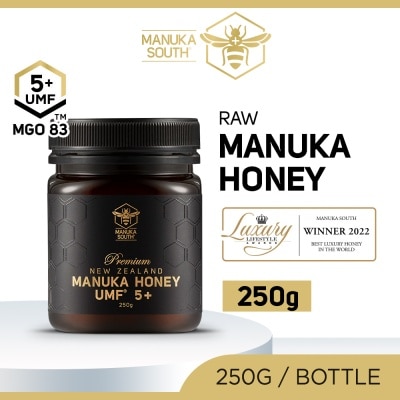 MANUKA SOUTH UMF 5+ MGO83 Manuka Honey (Authentic 100% New Zealand Manuka Honey For Immunity, Digestion & Skin Health) 250g