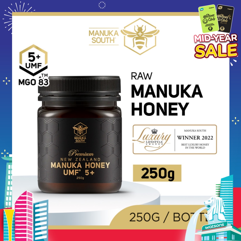 UMF 5+ MGO83 Manuka Honey (Authentic 100% New Zealand Manuka Honey For Immunity, Digestion & Skin Health) 250g
