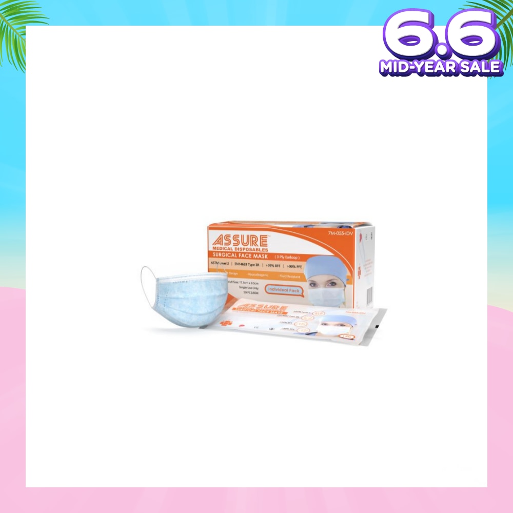 Medical Disposables 3 Ply Earloop Surgical Face Mask 50s