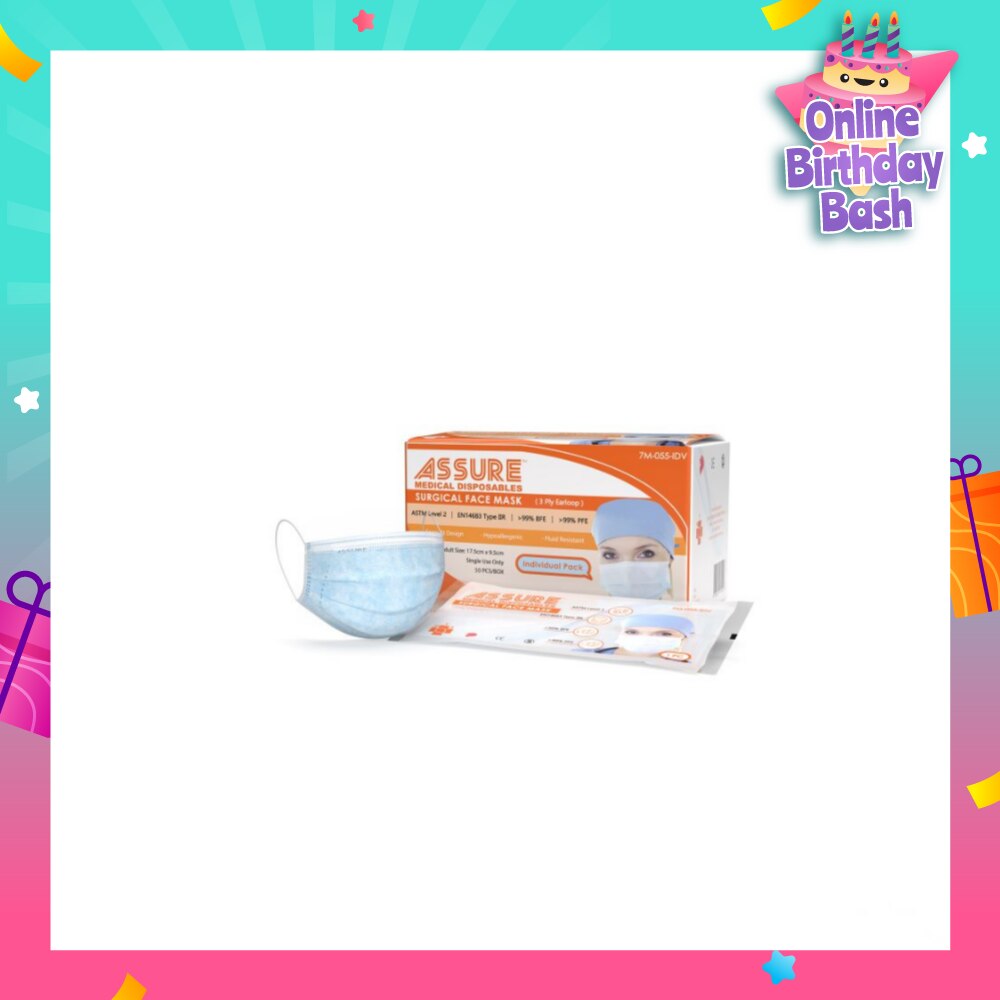 Medical Disposables 3 Ply Earloop Surgical Face Mask 50s