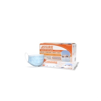 ASSURE Medical Disposables 3 Ply Earloop Surgical Face Mask 50s