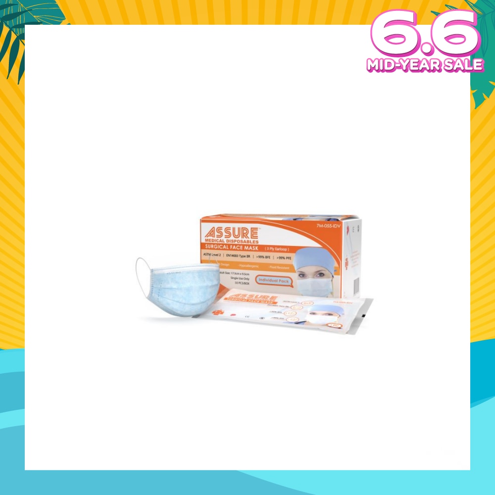 Medical Disposables 3 Ply Earloop Surgical Face Mask 50s