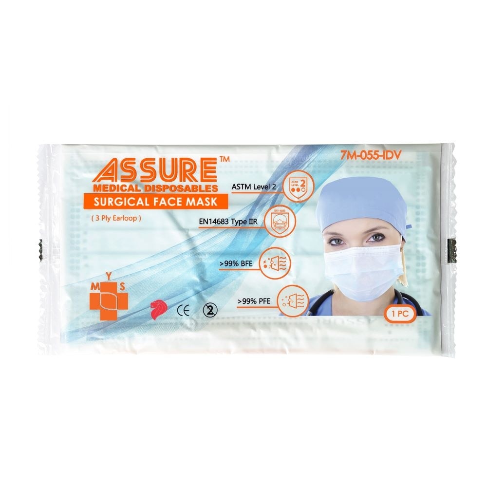 Medical Disposables 3 Ply Earloop Surgical Face Mask 50s