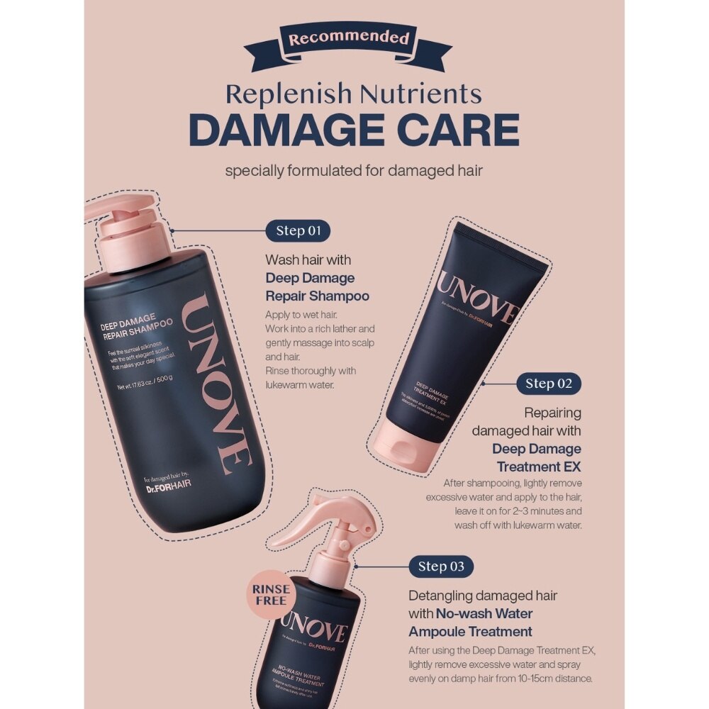 UNOVE Deep Damage Repair Shampoo 500ml | Treatments | Watsons