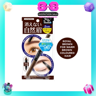 BROWLASH EX - Water Strong W Eyebrow (Gel Pencil x Powder) Royal Brown 1s