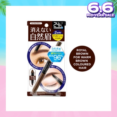 BROWLASH Water Strong W Eyebrow (Gel Pencil x Powder) Royal Brown 1s