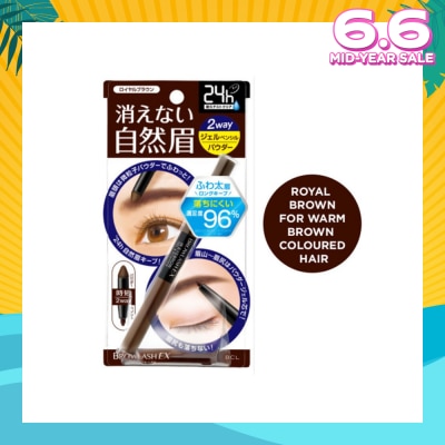 BROWLASH Water Strong W Eyebrow (Gel Pencil x Powder) Royal Brown 1s