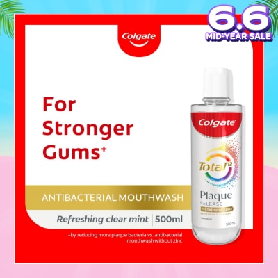 COLGATE Total Plaque Release Antibacterial Mouthwash Refreshing Clear Mint (For Stronger Gums) 500ml