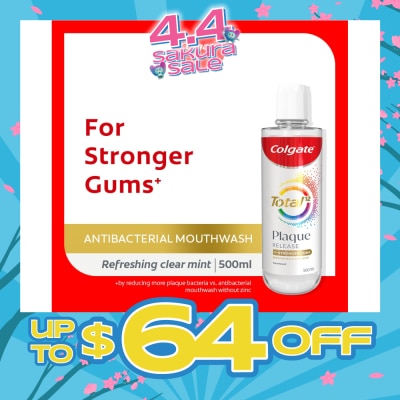 COLGATE - Total Plaque Release Antibacterial Mouthwash Refreshing Clear Mint (For Stronger Gums) 500ml