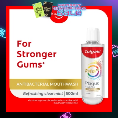 COLGATE Total Plaque Release Antibacterial Mouthwash Refreshing Clear Mint (For Stronger Gums) 500ml