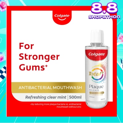 COLGATE Total Plaque Release Antibacterial Mouthwash Refreshing Clear Mint (For Stronger Gums) 500ml