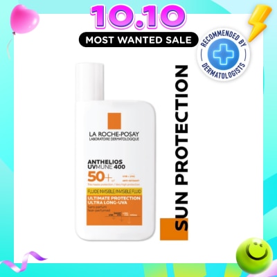 LA ROCHE POSAY Anthelios UVMune 400 Fluid SPF50+ PA++++ (Sunscreen + Ultra Protection + Ultra Resistant) 50ml image