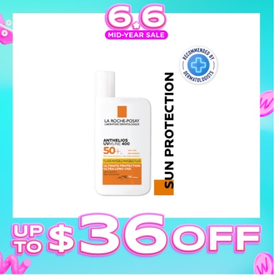 LA ROCHE-POSAY - Anthelios UVMune 400 Fluid SPF50+ PA++++ (Sunscreen + Ultra Protection + Ultra Resistant) 50ml