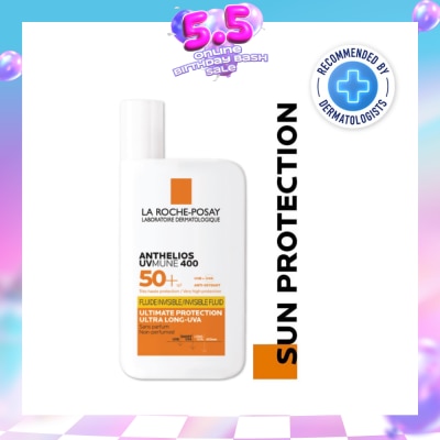 LA ROCHE-POSAY - Anthelios UVMune 400 Fluid SPF50+ PA++++ (Sunscreen + Ultra Protection + Ultra Resistant) 50ml