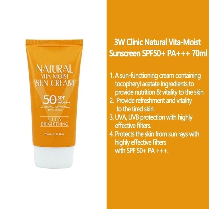 Natural Vita Brightening Moist Sun Cream SPF50+ PA++++ 70ml